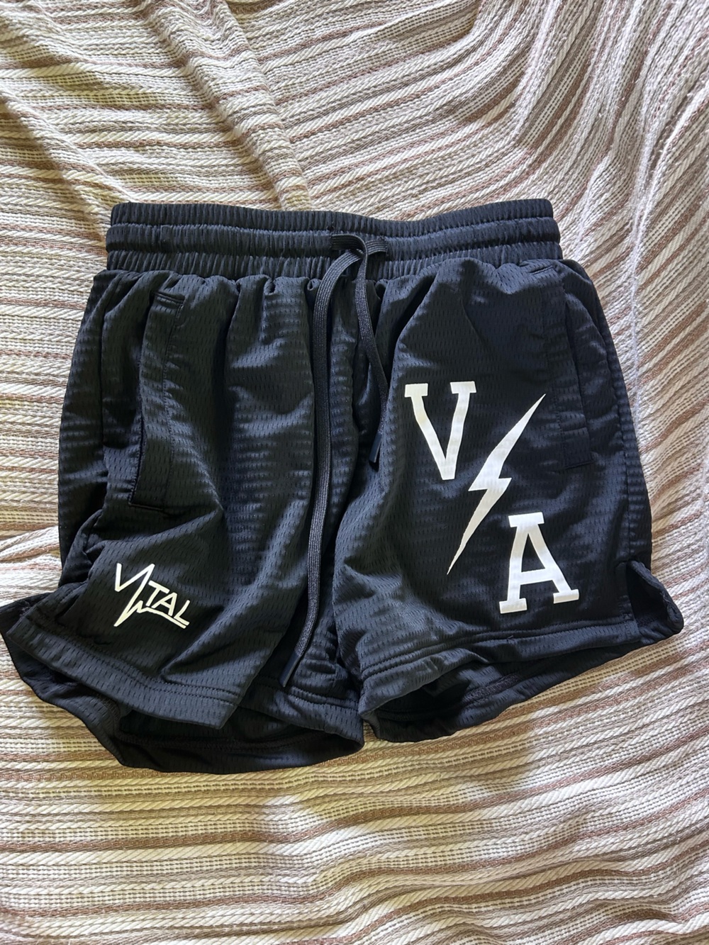 Vital Apparel Black Mesh Gym Shorts